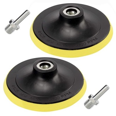 2 Pack 5 Inch Hook & Loop Backing Pad M14 Thread Sanding Disc Holder Angle Grind