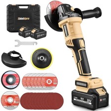 Cordless Rotating head Angle Grinder 4-1/2 inch 20V Battery Tool 2×Cordless
