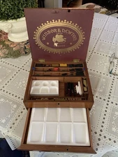 Antique Artists Box, English, Winsor & Newton, Victorian, Paint Palette