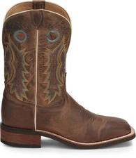 Tony Lama Creedance Square Toe Cowhide Mens Brown Wide Cowboy Western Boots