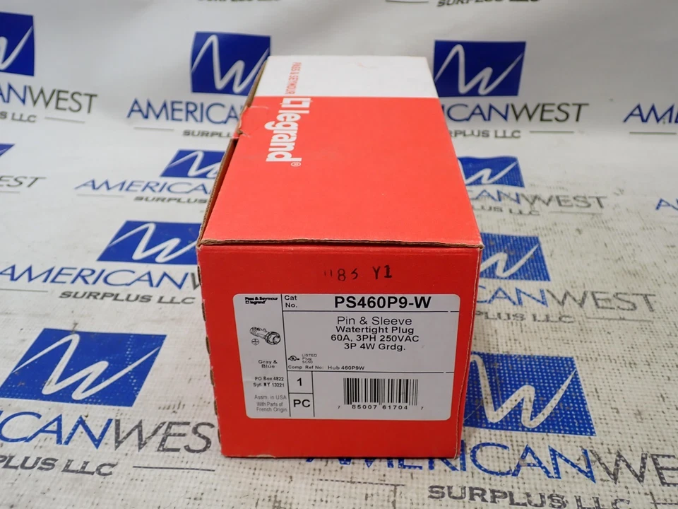 Pass & Seymour PS460P9-W Pin & Sleeve Watertight plug 60Amp 3PH 250V 3P 4W - Image 3 of 4