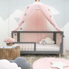 Bed Canopy for Girls, Canopy for Girls Room with Stars Decor, Dreamy Crib Canopy