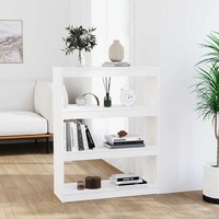 Raumteiler BüCherregal Weiß Massivholz Kiefer 80X30X103,5 Cm