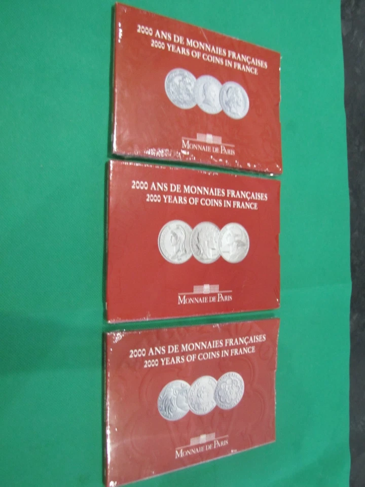 3 x COFFRET 2000 ans DE MONNAIES FRANCAISES MONNAIE DE PARIS 5 FRANCS BU FDC - Photo 3/4