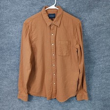 Lucky Brand Los Angeles CA Snap Up Button Opaque Pearlsnap Textured Soft Clay