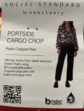 Social Standard by Sanctuary Ladies Portside Cargo Crop Pant XL Washed Black