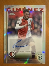 2024-25 Topps Chrome UEFA UCC SANTIAGO GIMENEZ Auto Silver Refractor AC Milan
