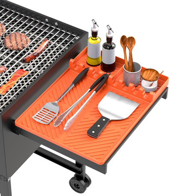 Silicone Grill Mat Compatible with Blackstone, BBQ Griddle Tools Mat with Drip P