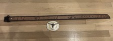 Western Tooled Genuine Leather Belt Size 30 Longhorn Rhinestone Buckle