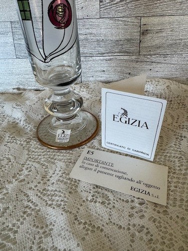 Vaso Giacinto Red Rose Vase Egizia, Italy New in Box 10" Tall 3" Wide Art Glass - Picture 9 of 12