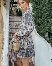 Spell & the Gypsy Collective Amethyst Dress Size Small 100% Rayon Boho