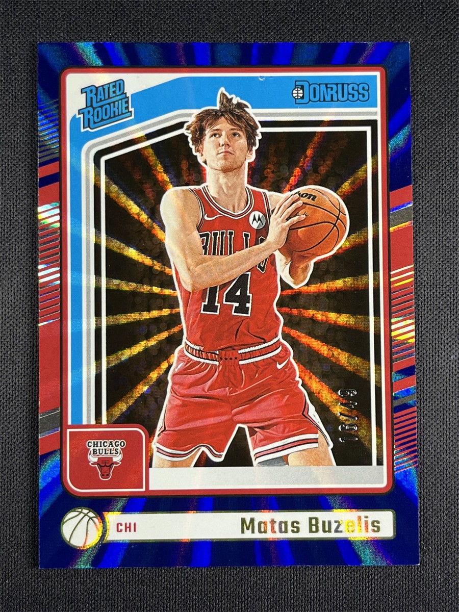 2024-25 Panini Donruss Matas Buzelis #240 Blue Laser Holo Rated Rookie RC /49