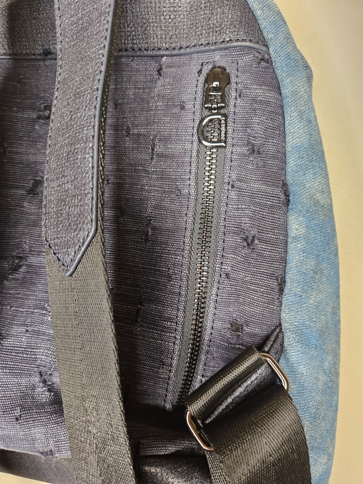 Desigual Denim Patchwork Stitched Backpack Design… - image 10