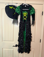 Leg Avenue Witch Costume Dress Black Green Polyester Halloween Size L Regular
