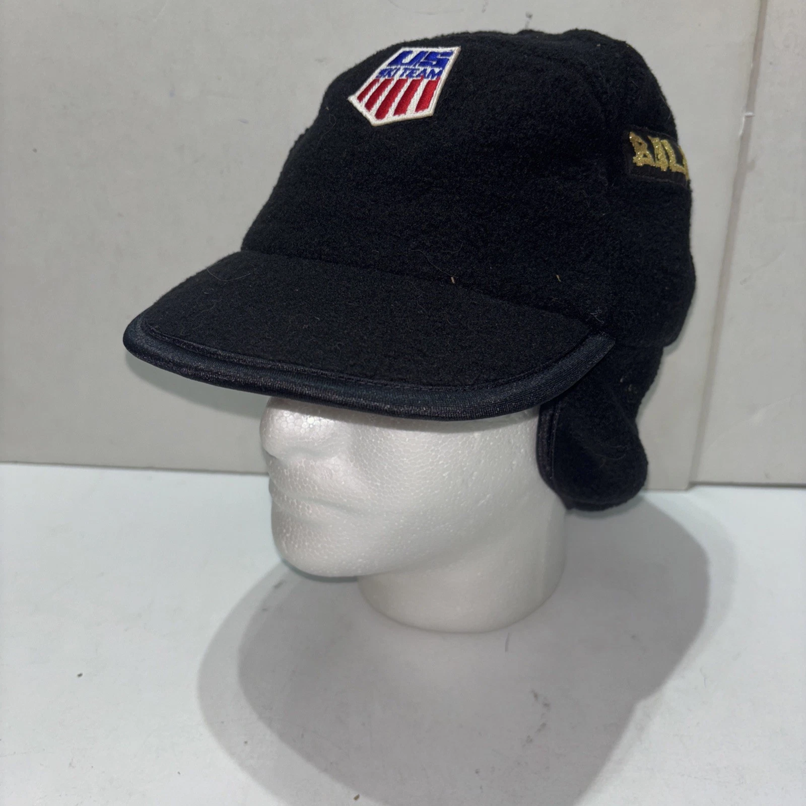 Vintage BULA US Ski Team Black Fleece Hat One Size Rare Made In USA Olympics