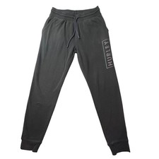 Hurley Joggers Mens Small Black Fleece Sweatpants Tapered Drawstring Athletic