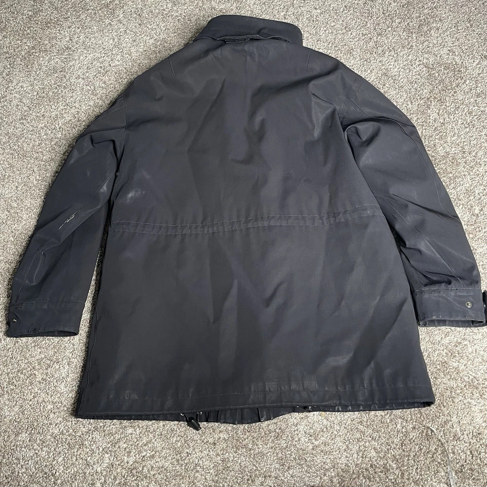 Chaqueta Giorgio Armani Loro Piana Para Hombre 48 XL Negra Sistema Tormenta Viento Lluvia Cremallera Foto 4 de 4