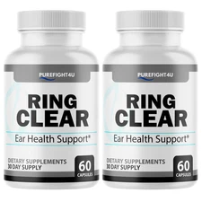 Ring Clear Supplement Ear Health Support & Tinnitus Relief - 2 Bottles