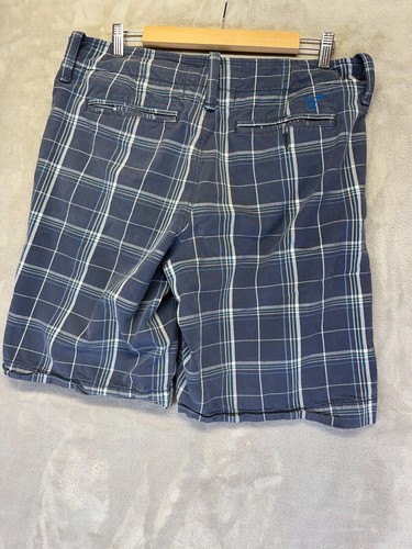 American Eagle Outfitters Bermuda Shorts Men's Blue Plaid Pockets Classic - W35 - Picture 2 of 6