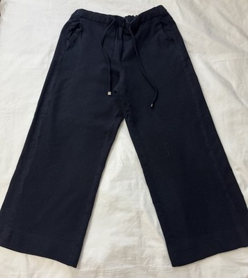 EUC 'S MAX MARA Smmargenta drawstring trousers Navy Blue Wool Blend Size 12