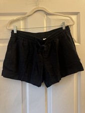 Old Navy Black Linen-Blend Pull-on Drawstring Shorts - Sz Medium