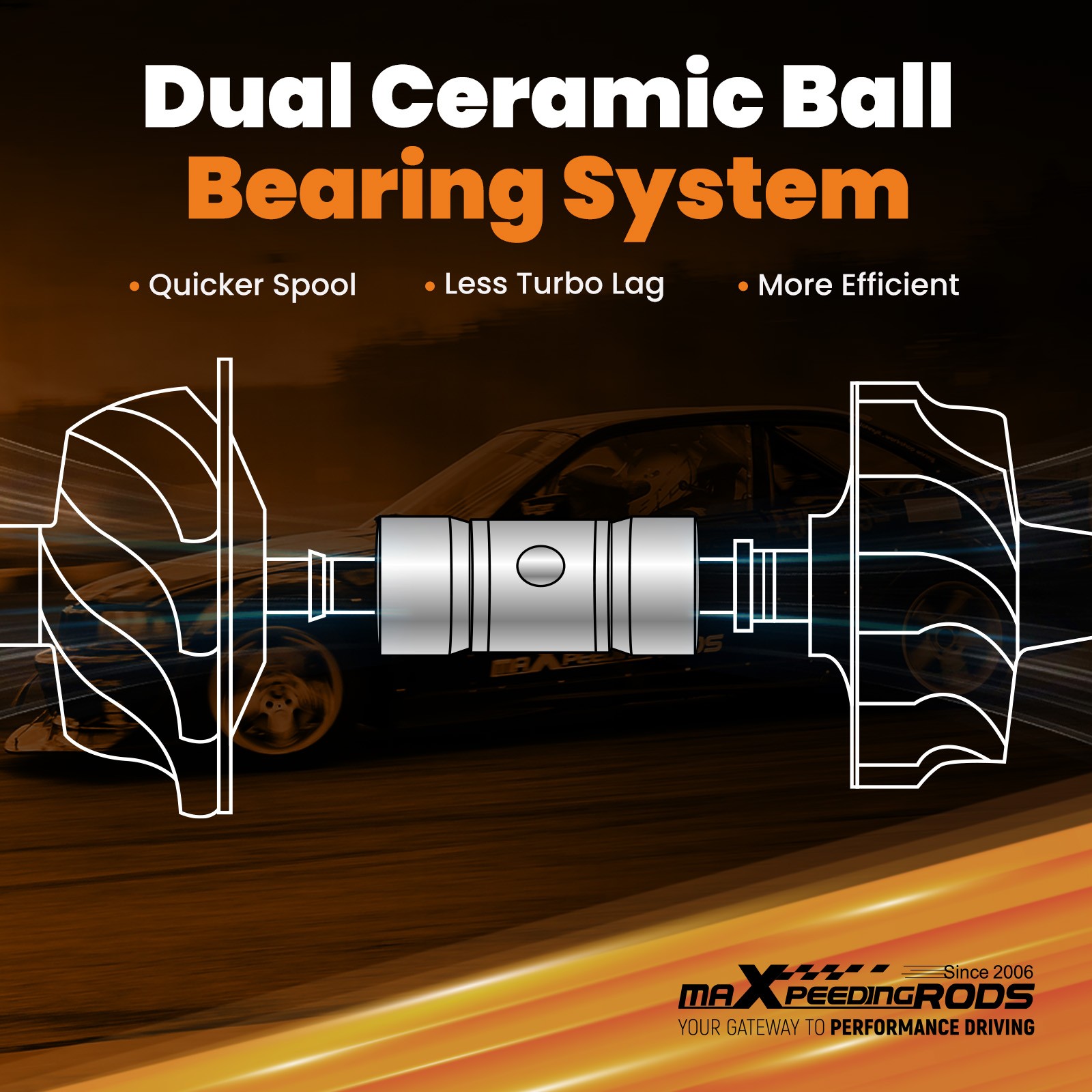 Billet Turbo Dual Ceramic Ball Bearing 1050HP A/R 0.75 0.83 for 2.0L-5.5L Engine
