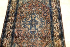 4X3 1880's AUTHENTIC ANTIQUE HAND KNOTTED VEGETABLE DYE MALAYERR DISTRESSED RUG