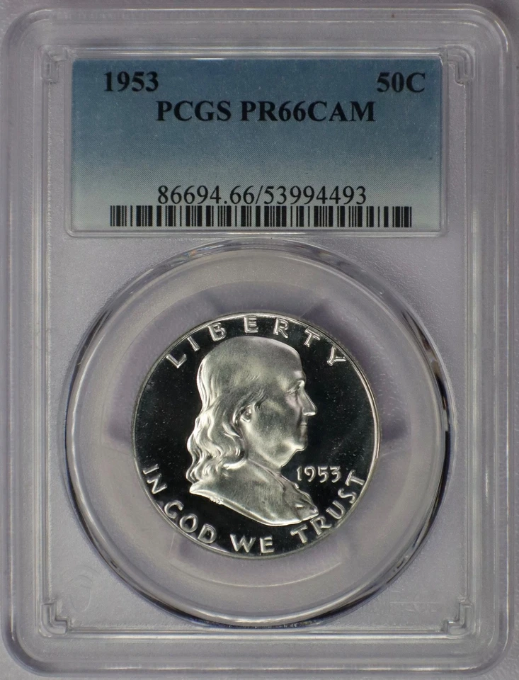 1953 50c Franklin Half Dollar - PCGS PR 66 CAM - Image 3 of 4