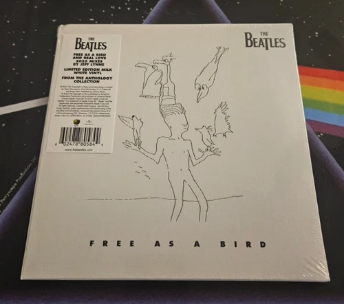 Beatles Free As A Bird Real Love 2025 Mixes Milk White Vinyl 45 7" Record Sealed