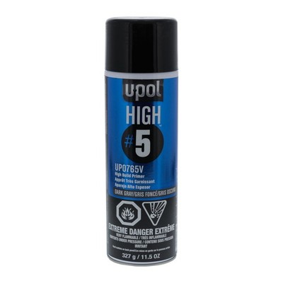 U-POL HIGH #5 Dark Gray HIGH BUILD PRIMER SPRAY CAN Car