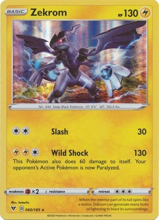 ZEKROM 060/185 VIVID VOLTAGE POKEMON (HOLO RARE, NM)