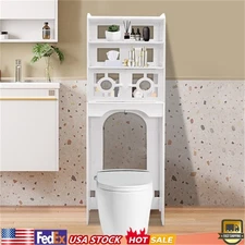 4-tier Toilet Cabinet PVC Over The Toilet Storage Cabinet Bathroom Storage Rack