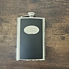 Maker's Mark Stainless Steel with black trim 8 oz. Flask Whiskey!