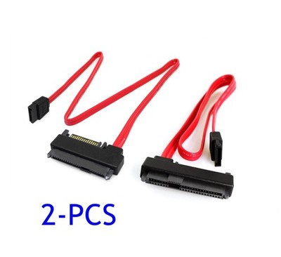 2PCS SAS 29 Pin SFF-8482 to SATA 7Pin Hard Disk Drive  Cable with SATA Power Cor