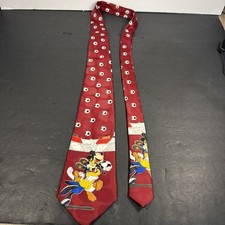 Men's Tie Mickey Mouse And Goofy Soccer Made In Korea 100 Polyester