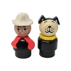 Vintage Fisher-Price Little People Wooden Head Figures — Fire Truck Characters