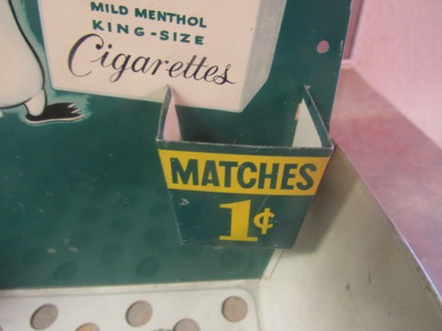 VINTAGE KOOL CIGARETTES TIN MATCH HOLDER STORE DISPLAY W/PENGUIN #1 - Picture 4 of 11