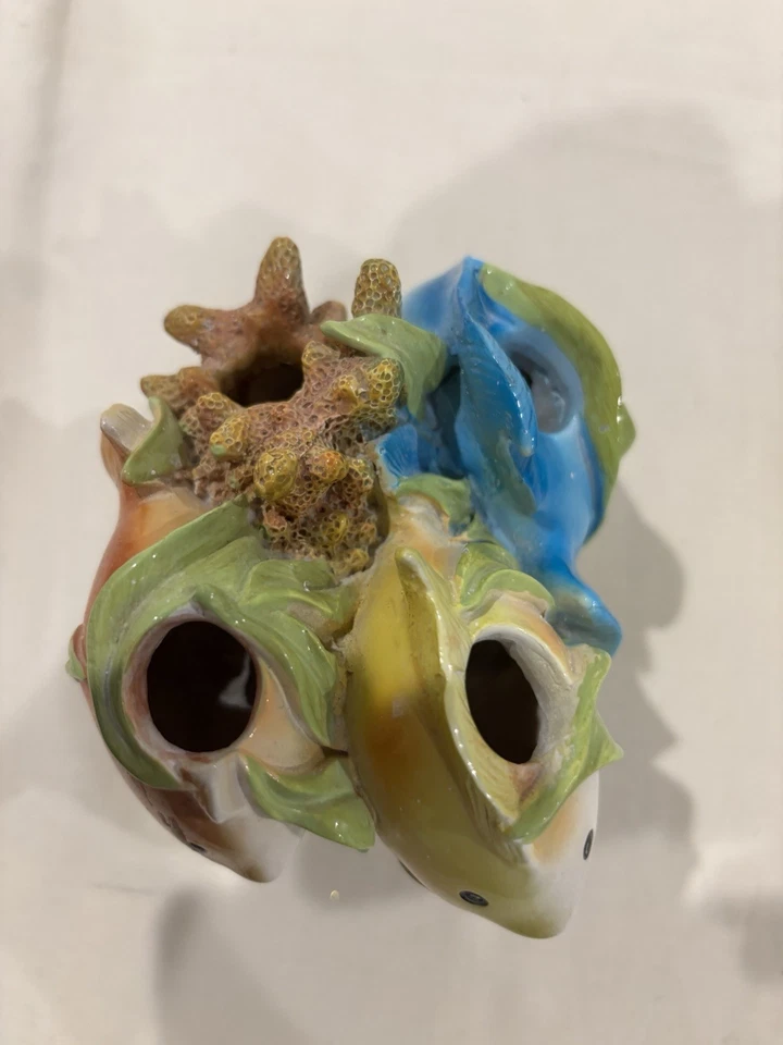 Soporte para cepillo de dientes accesorio de baño tropical colorido pescado y coral Foto 3 de 4