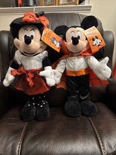 Disney Mickey  Minnie Mouse Vampire Witch Door Greeters Halloween Plush 19" New