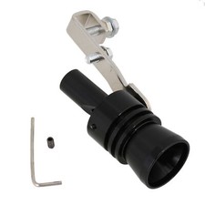 Black Exhaust Muffler Pipe Whistle Turbo XL 12 7.5 3.5cm Aluminium Alloy