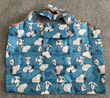Snoopy Peanut Foldable Bag Reusable Storage Handbag Tote Shopping Bag 15”x 22”