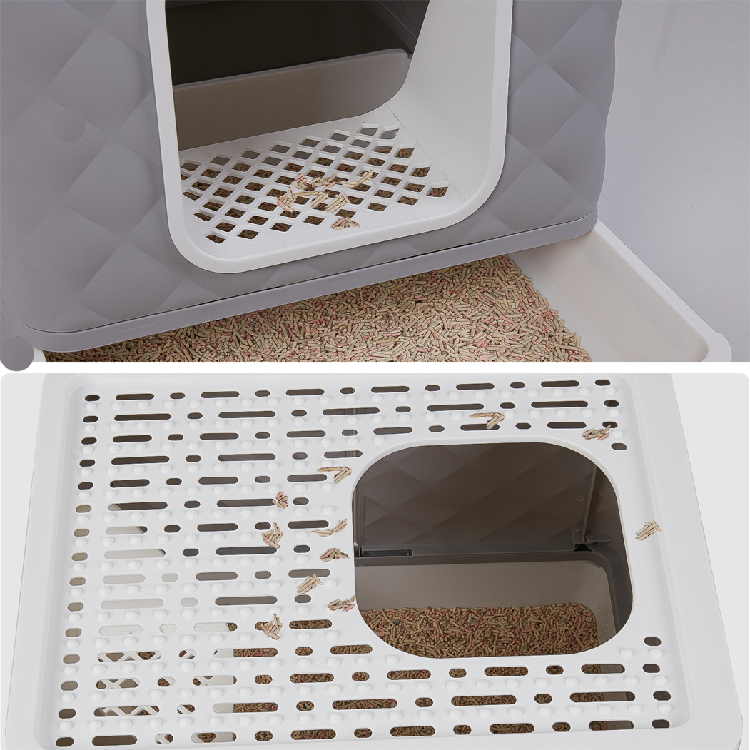 YITAHOME XXL Katzenklo Mit Deckel - Häuschen Design Mit Streumatte & Schaufel