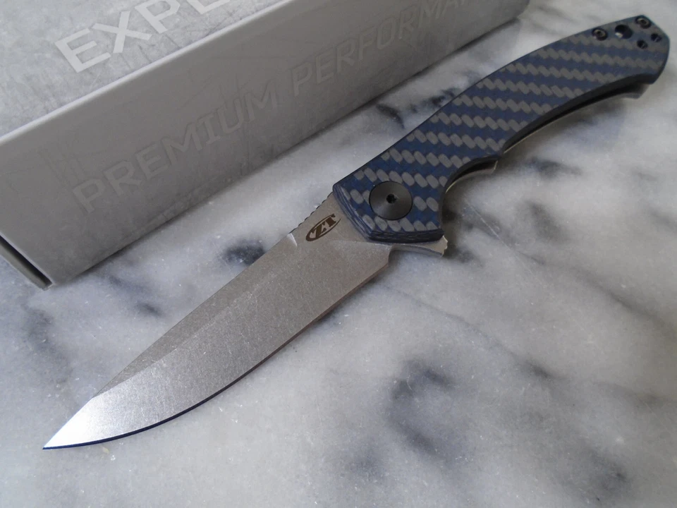 Zero Tolerance Sinkevich Pocket Knife 0450BLUCF Titanium Magnacut 3.25" Blade - Image 3 of 4