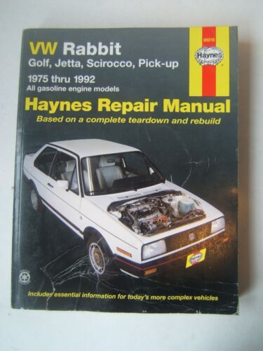VW Rabbit Golf Jetta Pickup Gas Engines Haynes Repair Manual 1975-1992 Shop Used - Zdjęcie 1 z 3