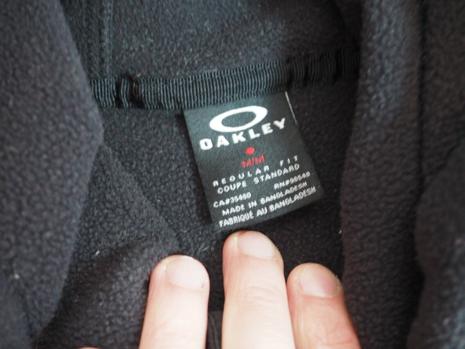 VTG Y2k 2000s OAKLEY Logo Nylon Black Fleece Techwear Jacket Outdoor Mens M  EUC
