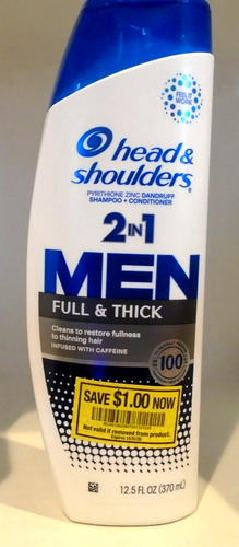 HEAD & SHOULDERS 2 in 1 MEN FULL & THICK infused w/Caffeine 12.5 fl oz