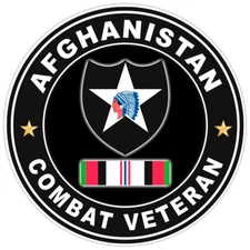 Afghanistan Combat Veteran Bumper Sticker Military Vinyl Soldier Decal 5"