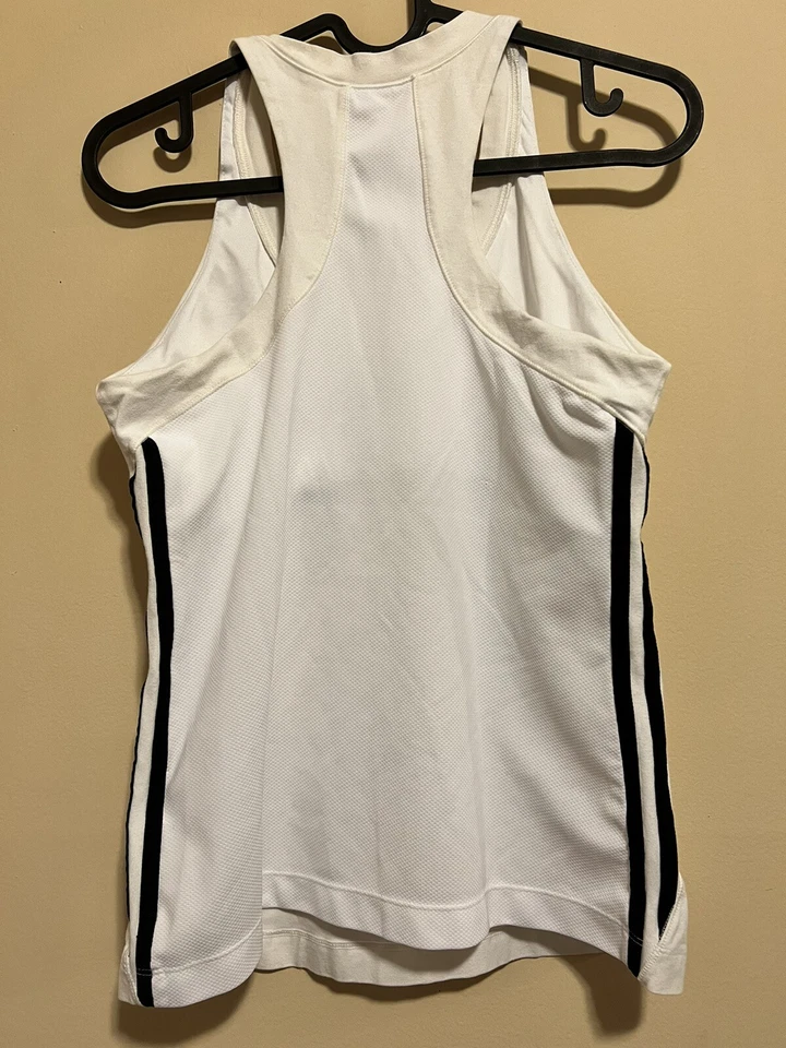 Adidas Women Y-Tank white 3 stripe black lines size M Foto 3 de 4