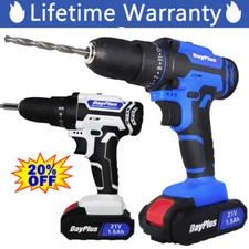 DAYPLUS Cordless Drill Driver Electric Screwdriver LED and Fast Charger 25+1