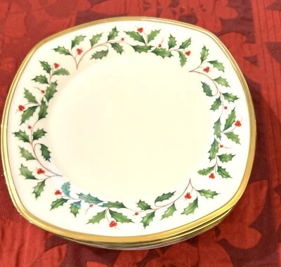 Vtg Lenox HOLIDAY Dimension Collection 8-3/4" Square Salad Plate(s) MINT